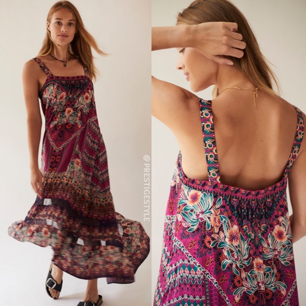 Anthropologie Lovett Tiered Maxi Dress